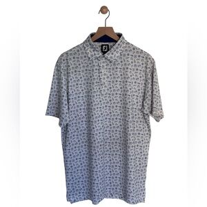 FootJoy FJ Lisle Travel Print Short Sleeve Polo Shirt Men’s M